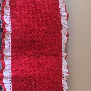 Long red crystal homemade pillowcase